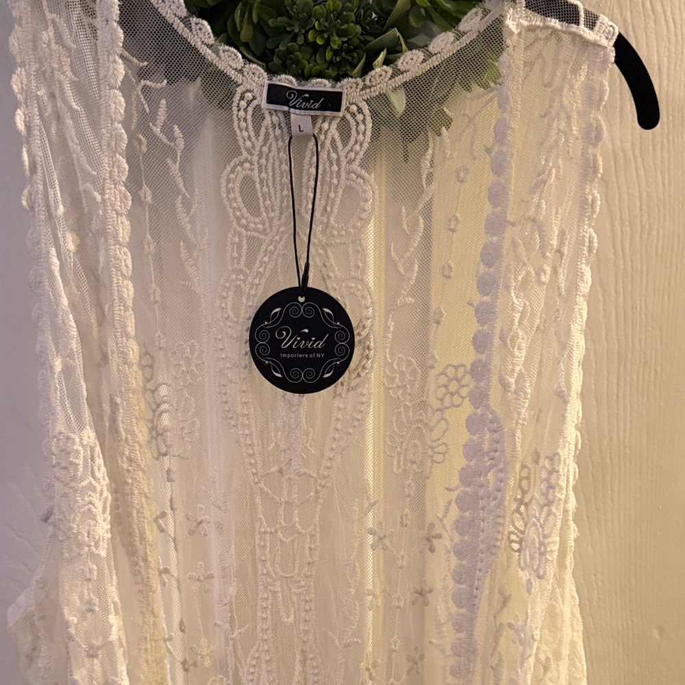 Ivory lace duster